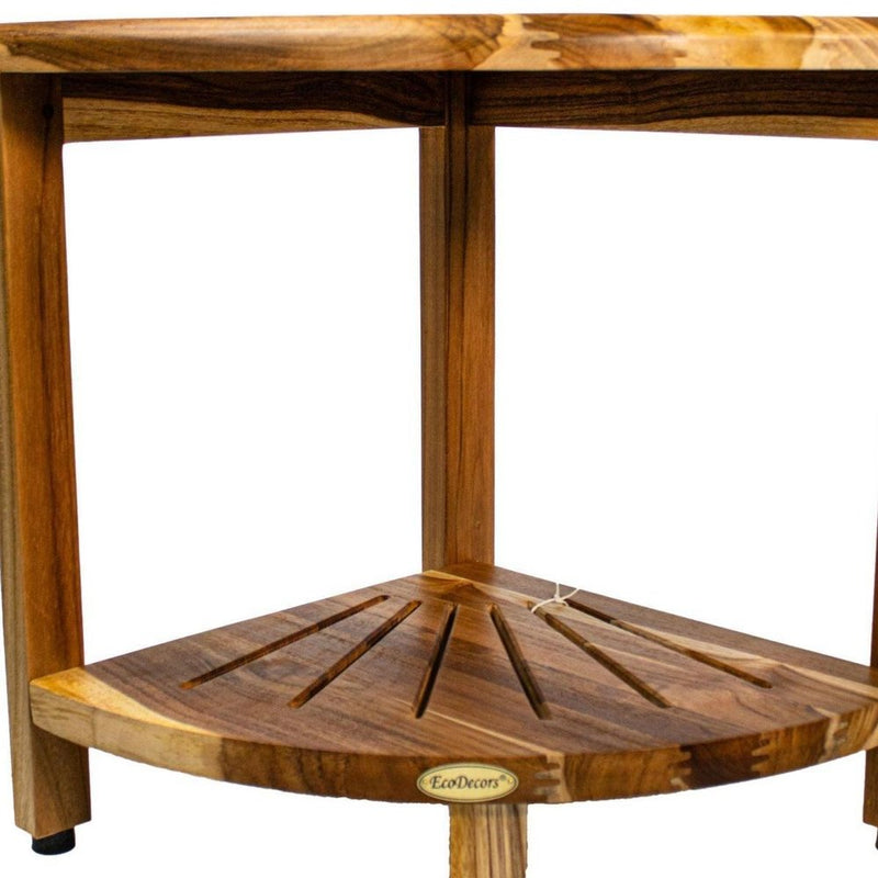 13" Brown Solid Wood Bathroom Shelves