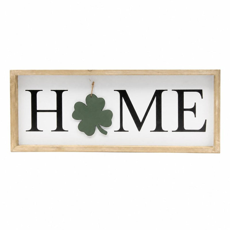 9" X 23" Black Natural And White Celebration Home Wood Wall Decor