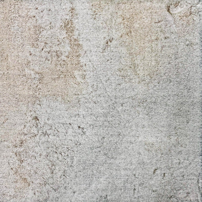 5' X 8' Pewter And Silver Geometric Shag Washable Area Rug With UV Protection