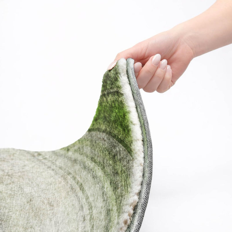 10' X 14' Green And Silver Abstract Shag Washable Area Rug With UV Protection