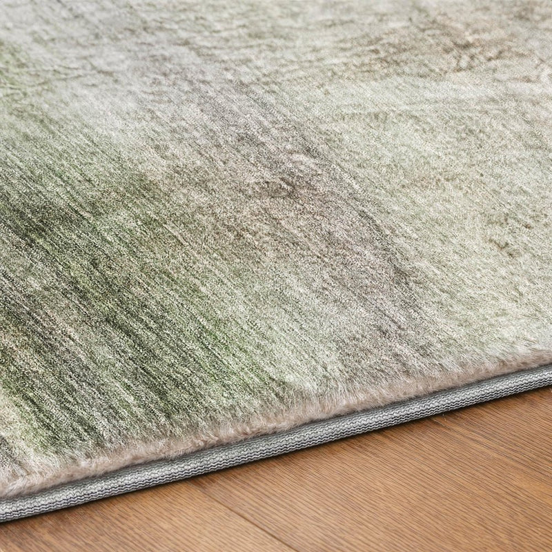 10' X 14' Green And Silver Abstract Shag Washable Area Rug With UV Protection