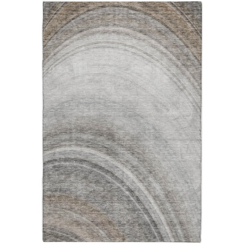 3' X 5' Gray And Silver Abstract Shag Washable Area Rug With UV Protection
