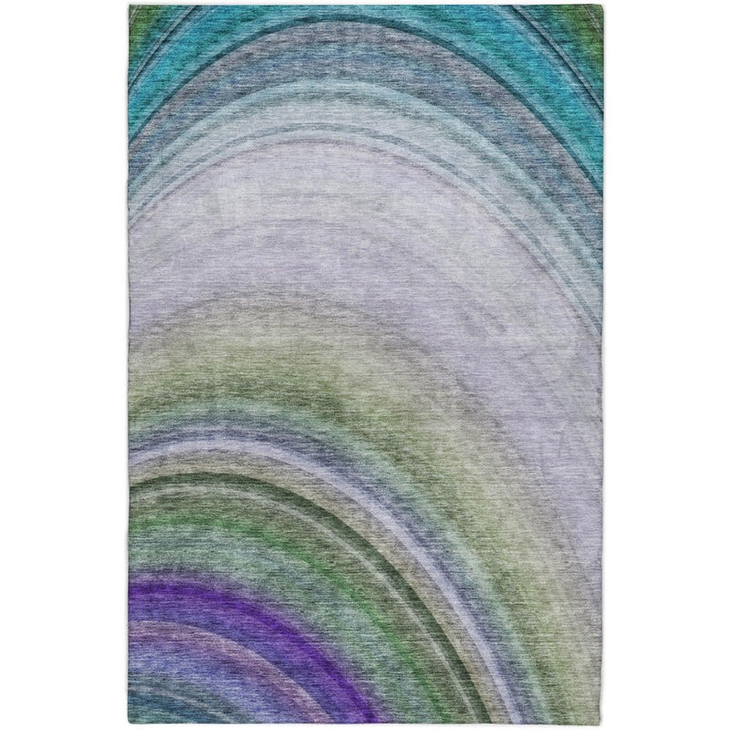 8' X 10' Teal And Green Abstract Shag Washable Area Rug With UV Protection