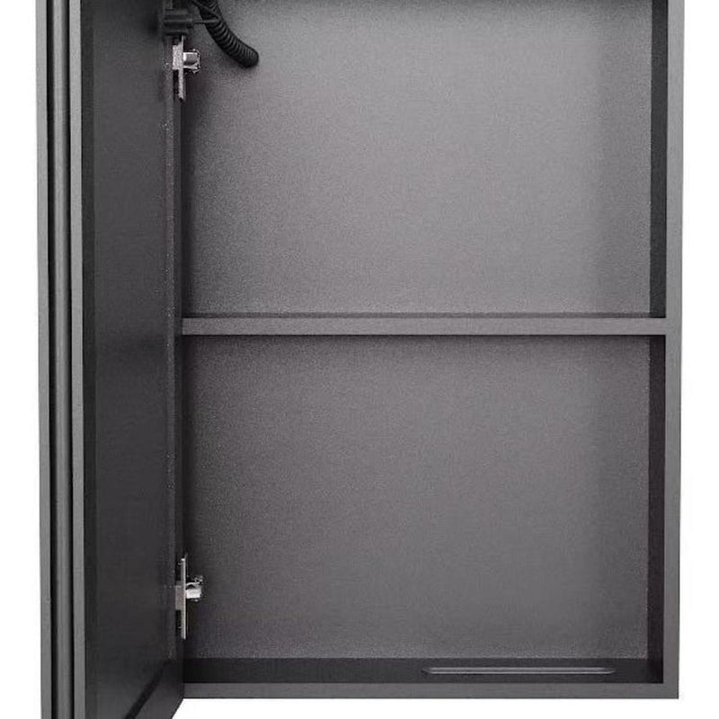 5" Black Glass Wall Mounted No Textural Detailing Single Door Medicine Cabinet