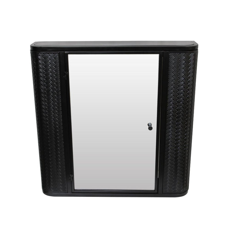 27" Black Steel Wall Mounted No Textural Detailing Single Door Medicine Cabinet