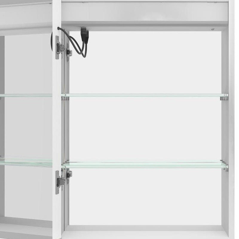 20" Silver Glass Wall Mounted No Textural Detailing Single Door Medicine Cabinet