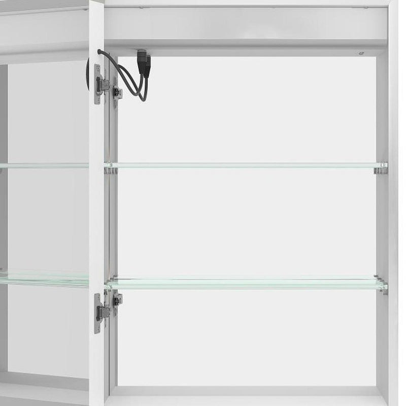 20" Silver Glass Wall Mounted No Textural Detailing Single Door Medicine Cabinet