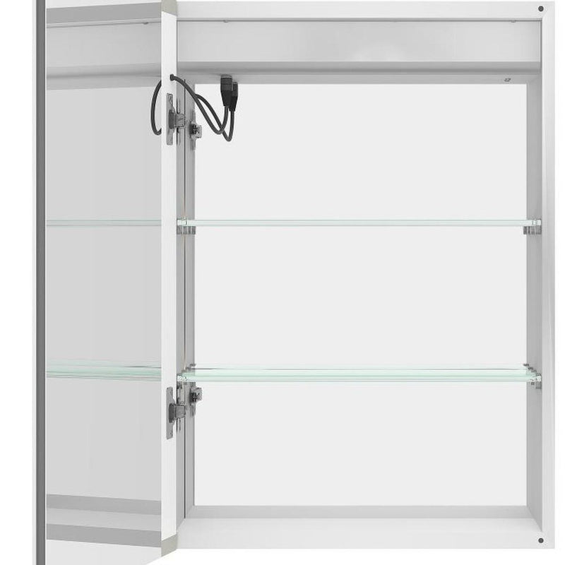 20" Silver Glass Wall Mounted No Textural Detailing Single Door Medicine Cabinet
