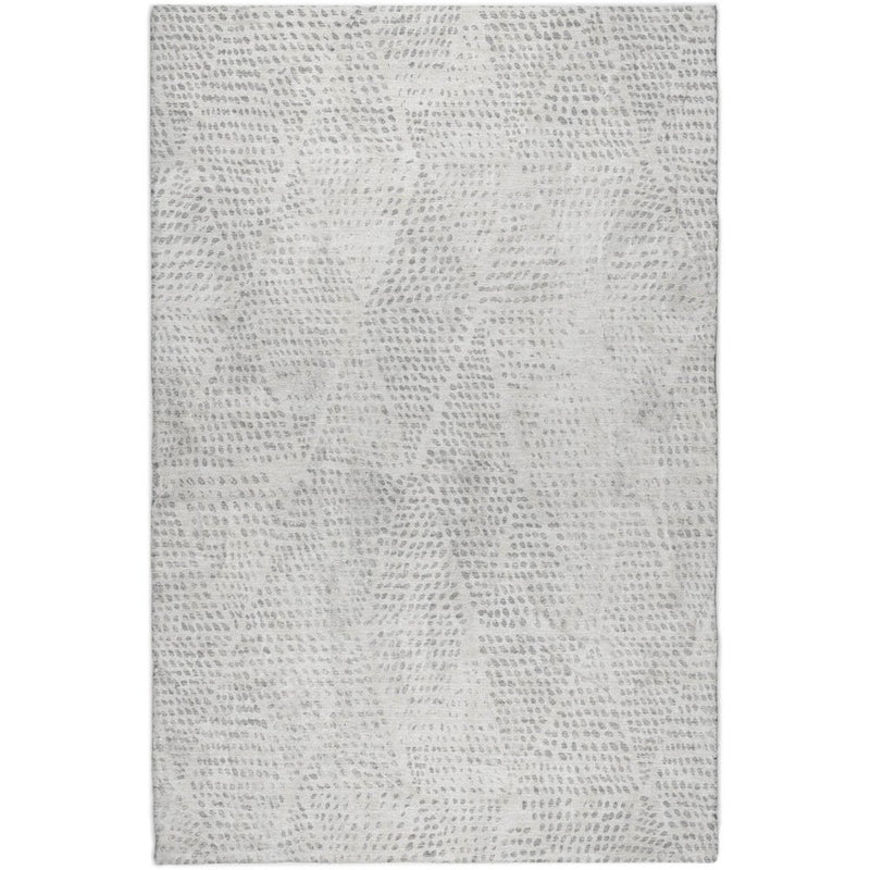 10' X 14' Silver And Ivory Geometric Shag Washable Area Rug With UV Protection