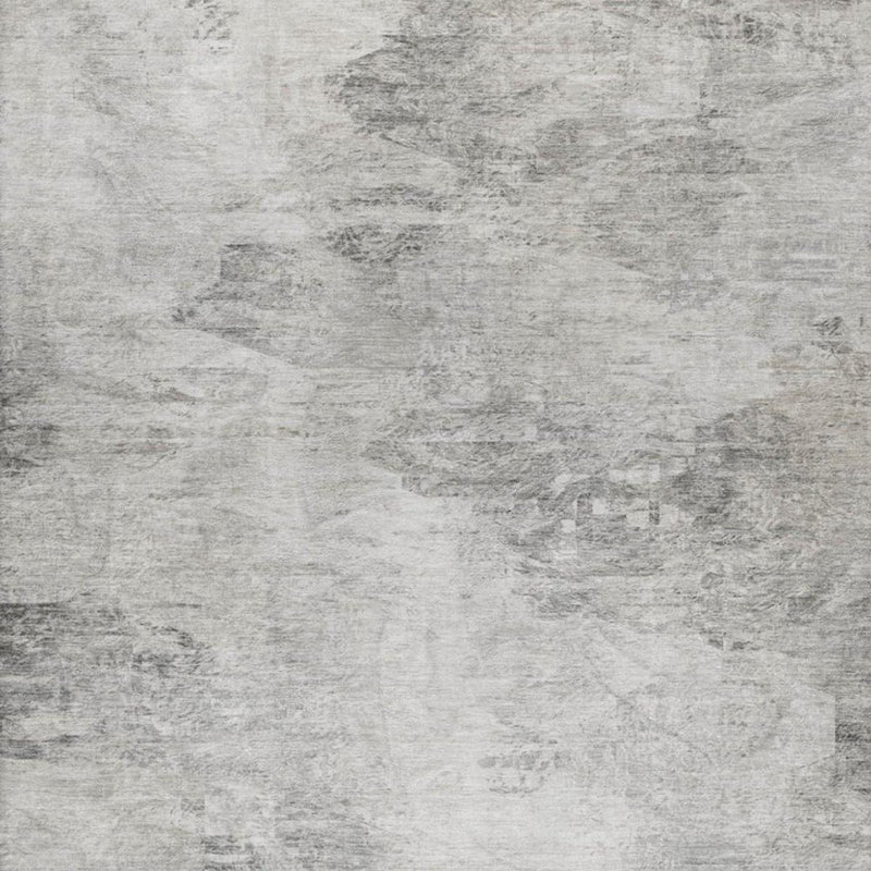 9' X 12' Silver And Gray Abstract Shag Washable Area Rug With UV Protection
