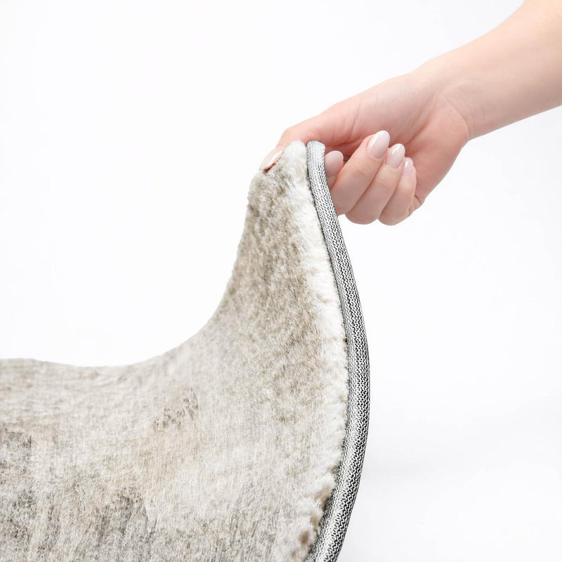 9' X 12' Silver And Gray Abstract Shag Washable Area Rug With UV Protection