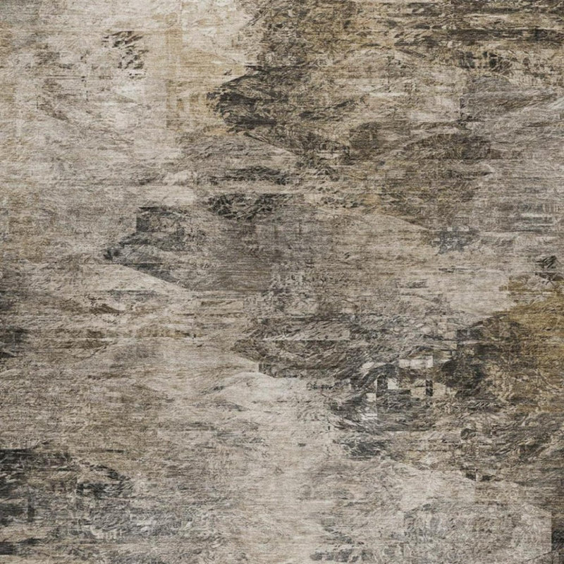 10' X 14' Taupe And Beige Abstract Shag Washable Area Rug With UV Protection
