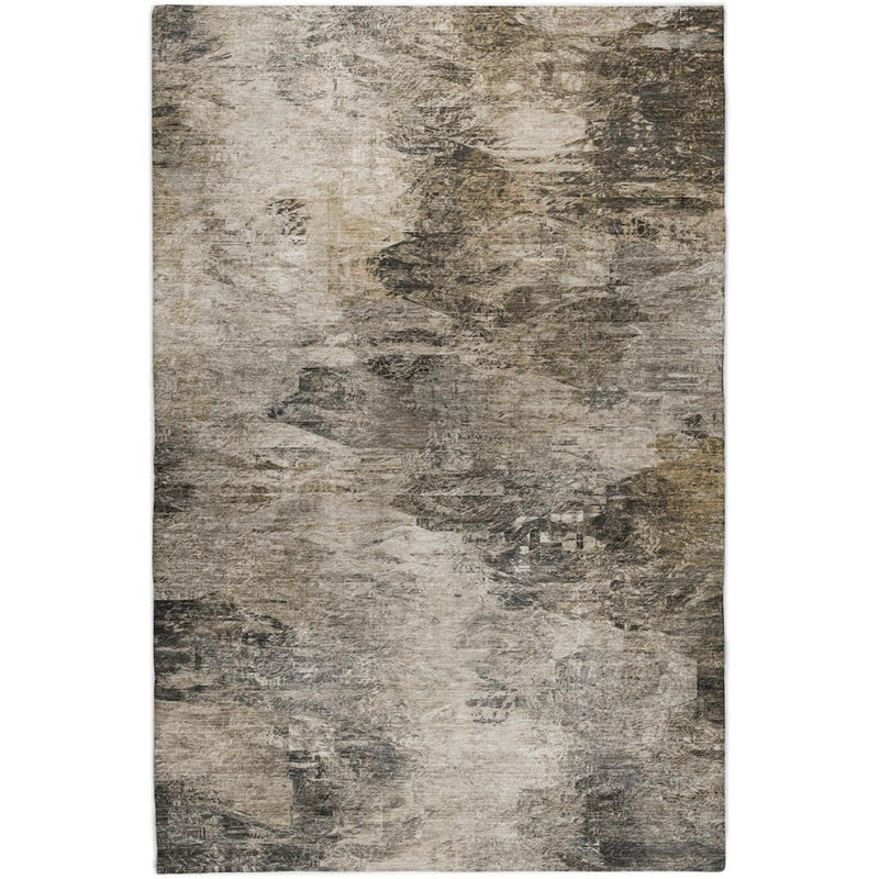 10' X 14' Taupe And Beige Abstract Shag Washable Area Rug With UV Protection