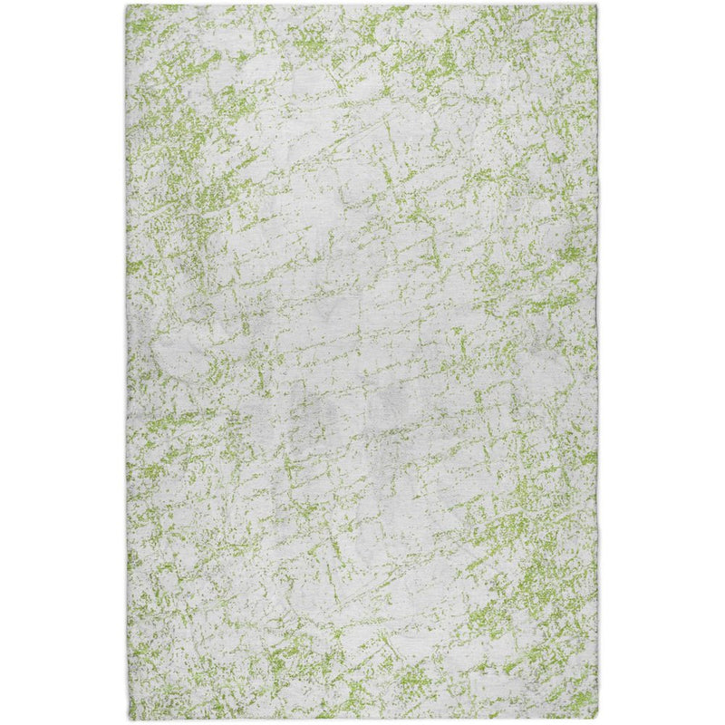 3' X 5' Green And Ivory Abstract Shag Washable Area Rug With UV Protection