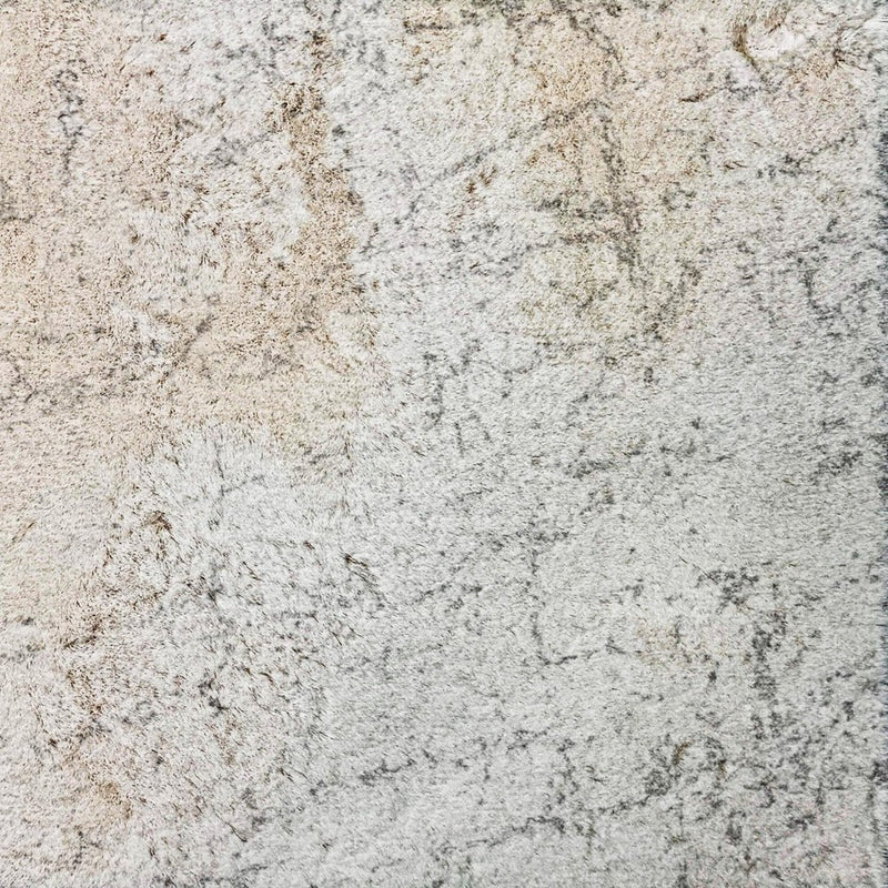 3' X 5' Gray And Ivory Abstract Shag Washable Area Rug With UV Protection