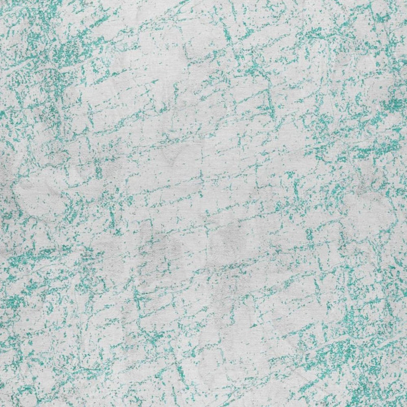9' X 12' Teal And Ivory Abstract Shag Washable Area Rug With UV Protection