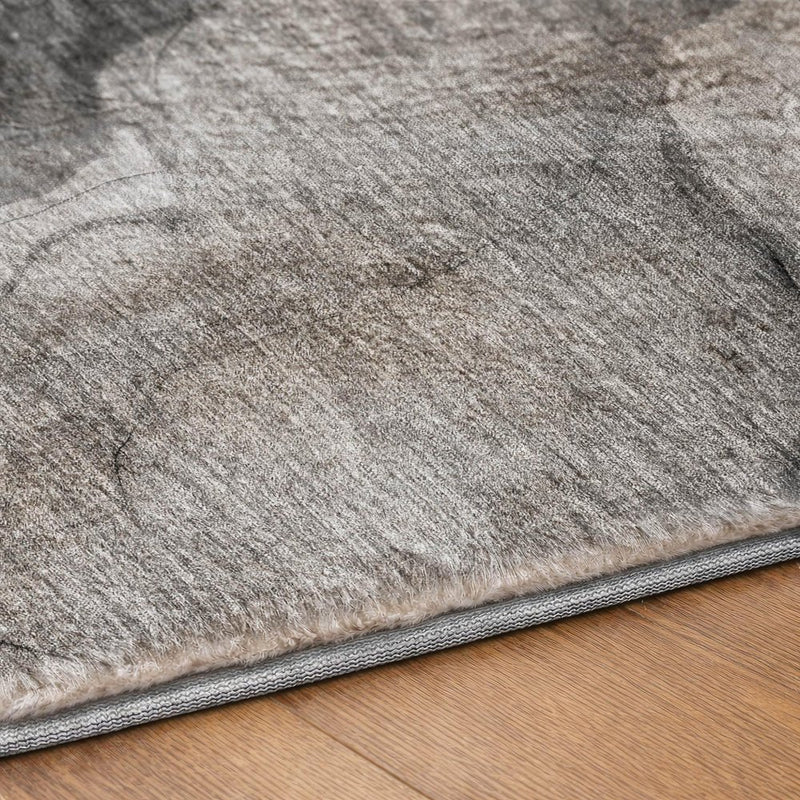10' X 14' Gray And Silver Abstract Shag Washable Area Rug With UV Protection