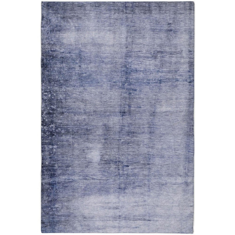 8' X 10' Navy Blue And Blue Abstract Shag Washable Area Rug With UV Protection