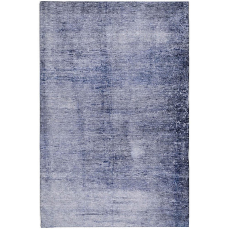 9' X 12' Navy Blue And Blue Abstract Shag Washable Area Rug With UV Protection