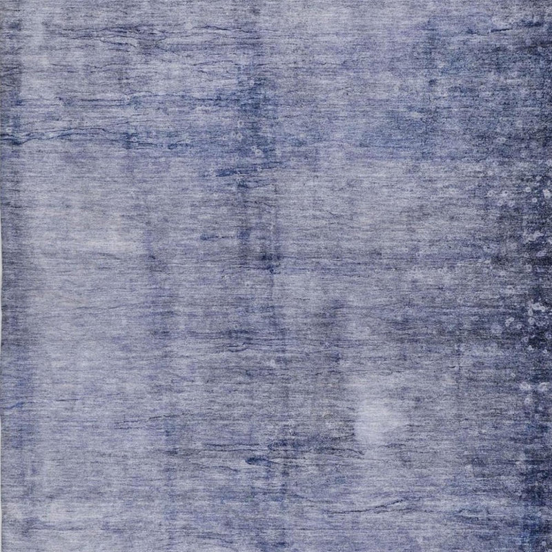 10' X 14' Navy Blue And Blue Abstract Shag Washable Area Rug With UV Protection