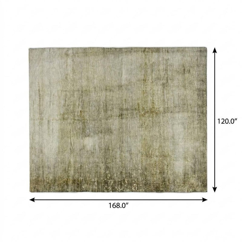 10' X 14' Taupe And Beige Abstract Shag Washable Area Rug With UV Protection