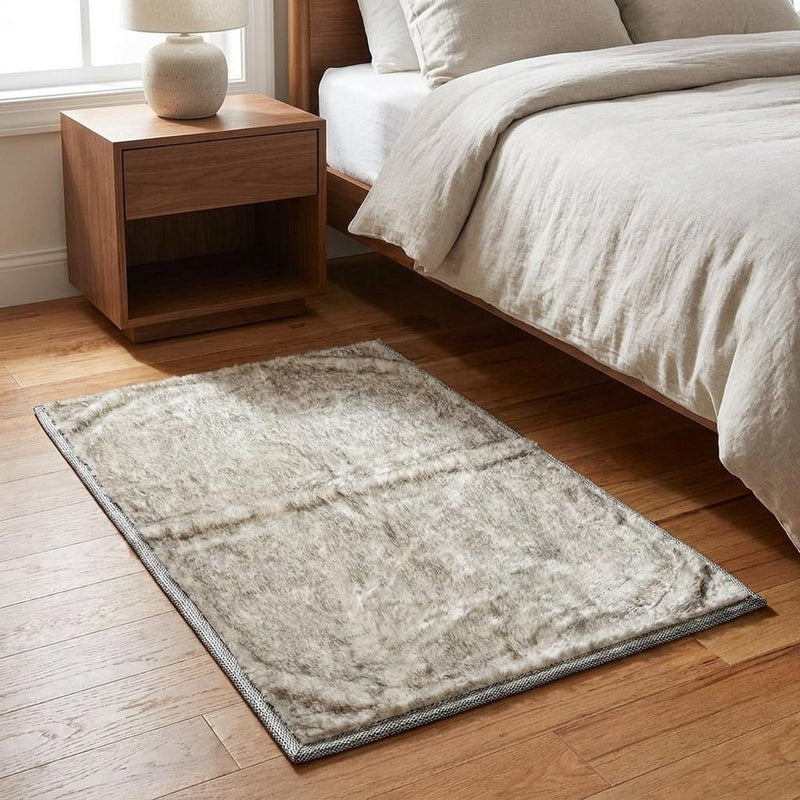 3' X 5' Silver And Gray Abstract Shag Washable Area Rug With UV Protection