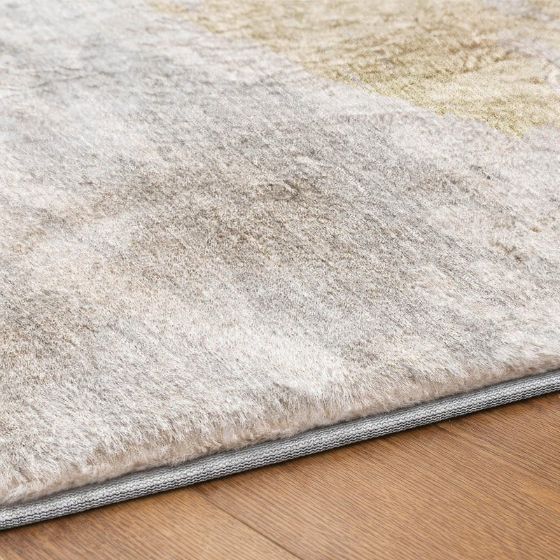 8' X 10' Silver And Gray Abstract Shag Washable Area Rug With UV Protection