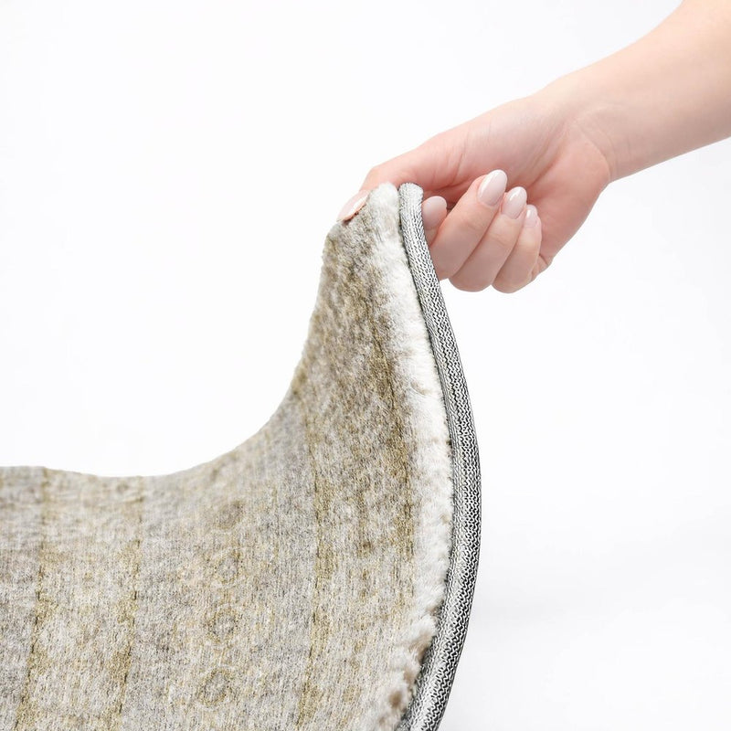 5' X 8' Silver And Gray Floral Shag Washable Area Rug With UV Protection