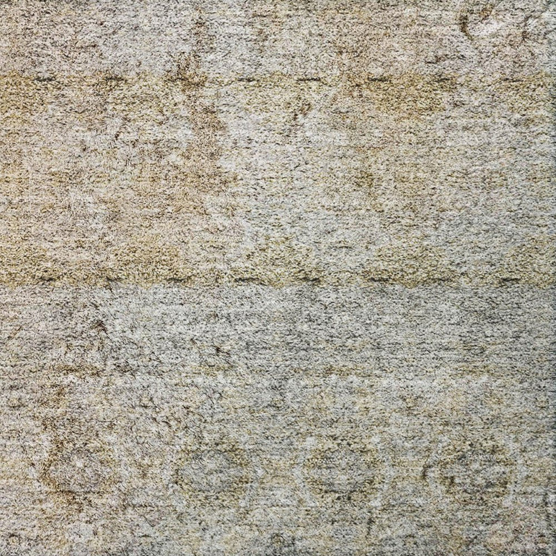 5' X 8' Silver And Gray Floral Shag Washable Area Rug With UV Protection