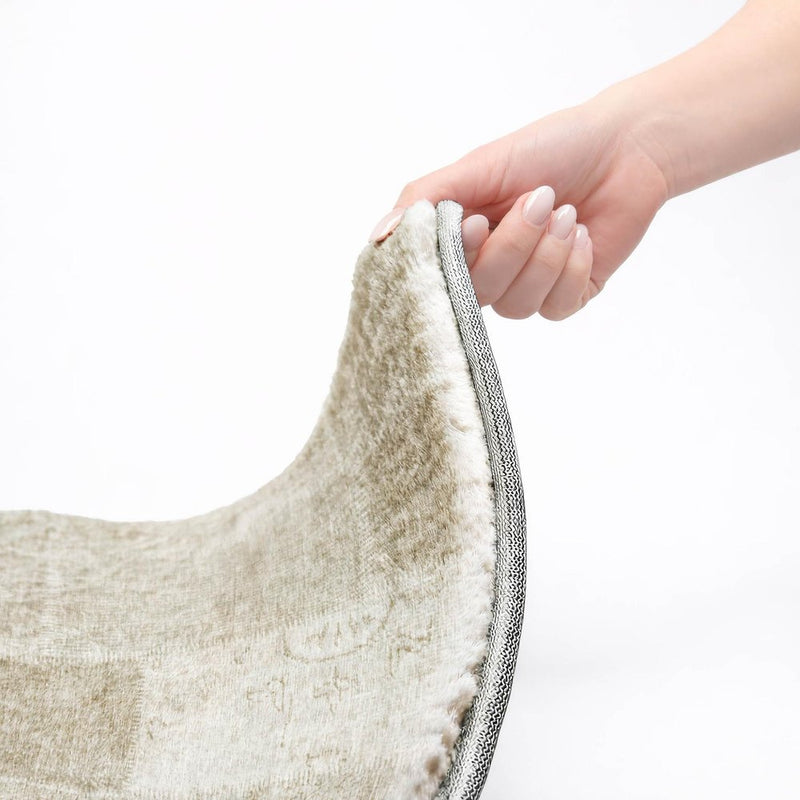 8' X 10' Taupe And Beige Patchwork Shag Washable Area Rug With UV Protection