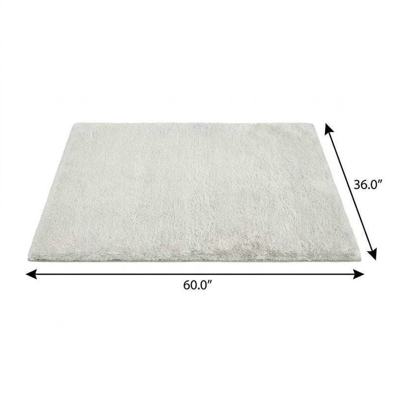 3' X 5' Gray And Charcoal Abstract Shag Washable Area Rug With UV Protection