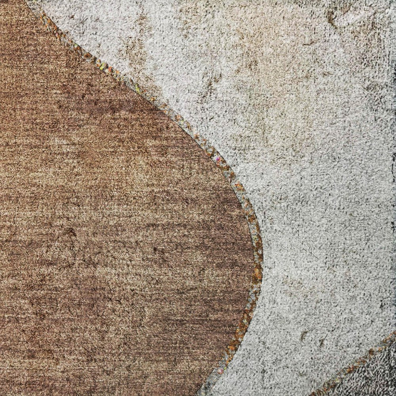 5' X 8' Gray And Charcoal Abstract Shag Washable Area Rug With UV Protection