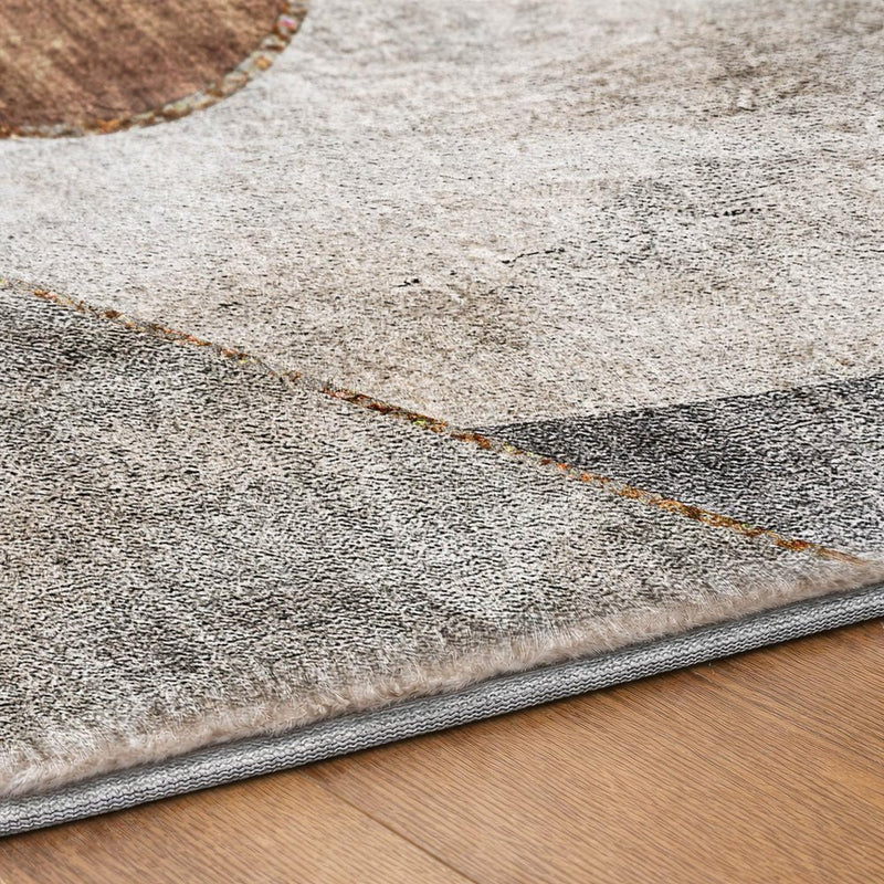 10' X 14' Gray And Charcoal Abstract Shag Washable Area Rug With UV Protection