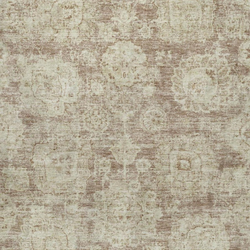 10' X 14' Brown And Tan Floral Shag Washable Area Rug With UV Protection