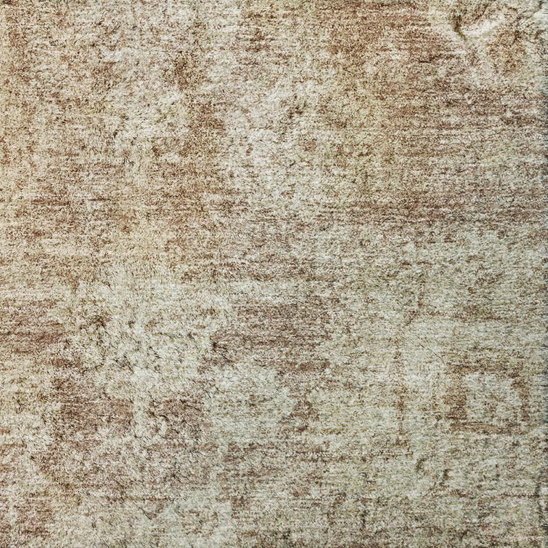 10' X 14' Brown And Tan Floral Shag Washable Area Rug With UV Protection