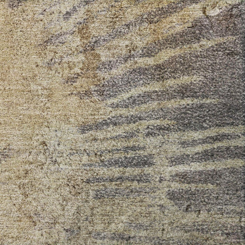 8' X 10' Brown And Tan Abstract Shag Washable Area Rug With UV Protection