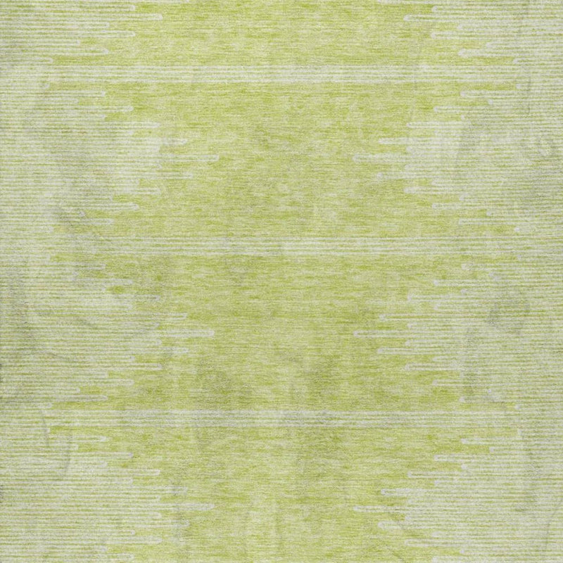 5' X 8' Green And Ivory Abstract Shag Washable Area Rug With UV Protection