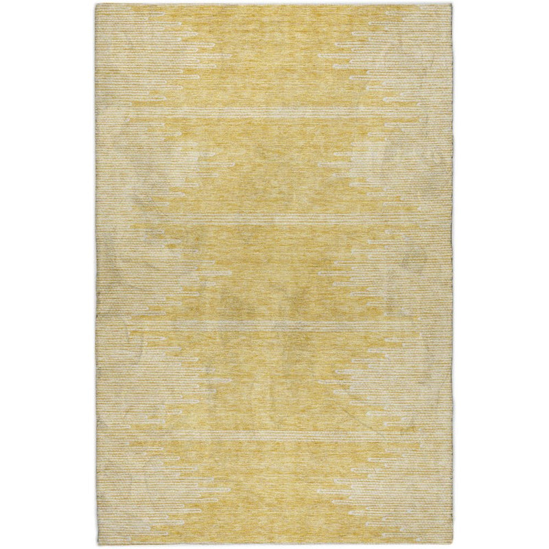 3' X 5' Gold And Ivory Abstract Shag Washable Area Rug With UV Protection