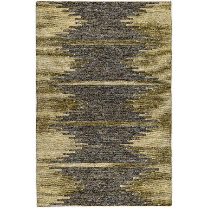 10' X 14' Graphite And Gold Abstract Shag Washable Area Rug With UV Protection