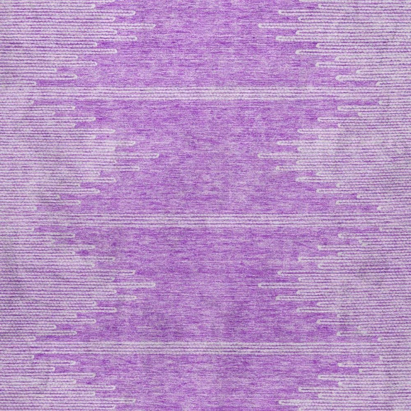 9' X 12' Lavender And Ivory Abstract Shag Washable Area Rug With UV Protection