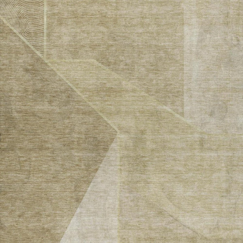 8' X 10' Beige And Tan Geometric Shag Washable Area Rug With UV Protection