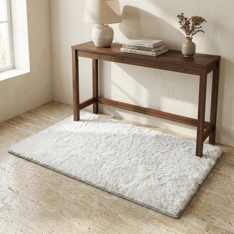 3' X 5' Beige And Tan Abstract Shag Washable Area Rug With UV Protection