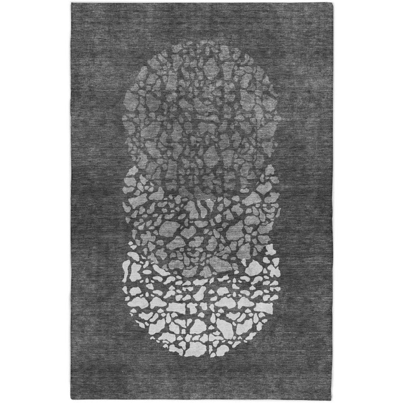 8' X 10' Charcoal And Gray Abstract Shag Washable Area Rug With UV Protection