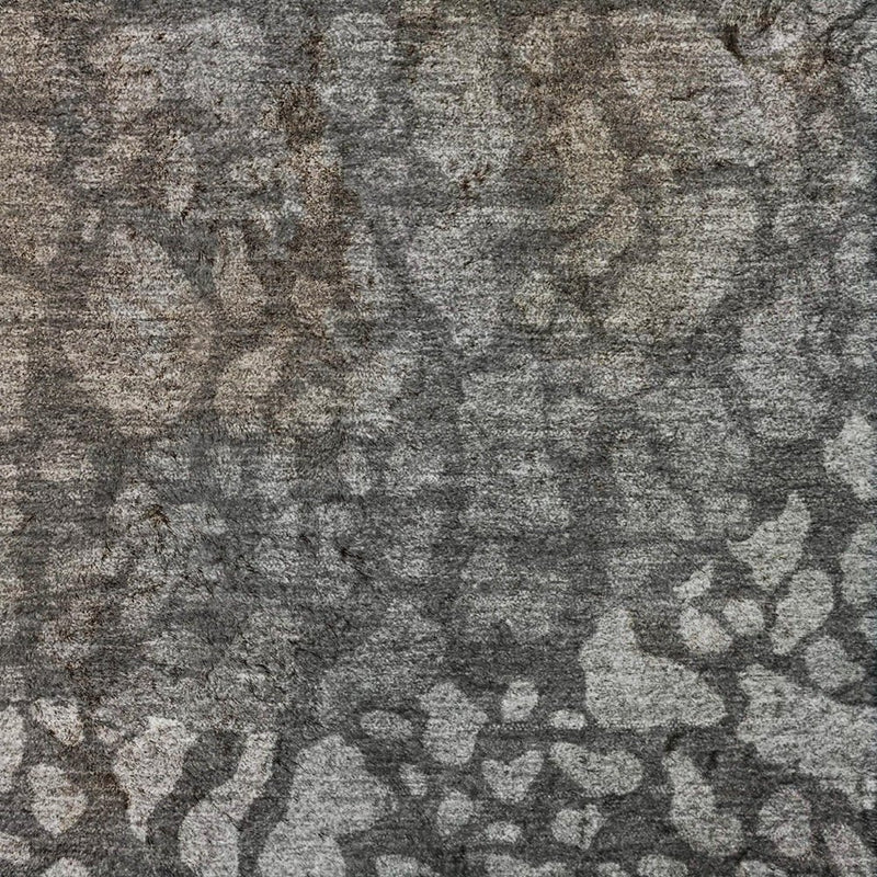 8' X 10' Charcoal And Gray Abstract Shag Washable Area Rug With UV Protection