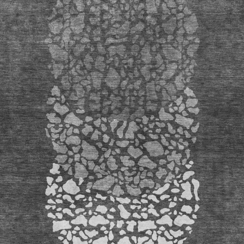 9' X 12' Charcoal And Gray Abstract Shag Washable Area Rug With UV Protection