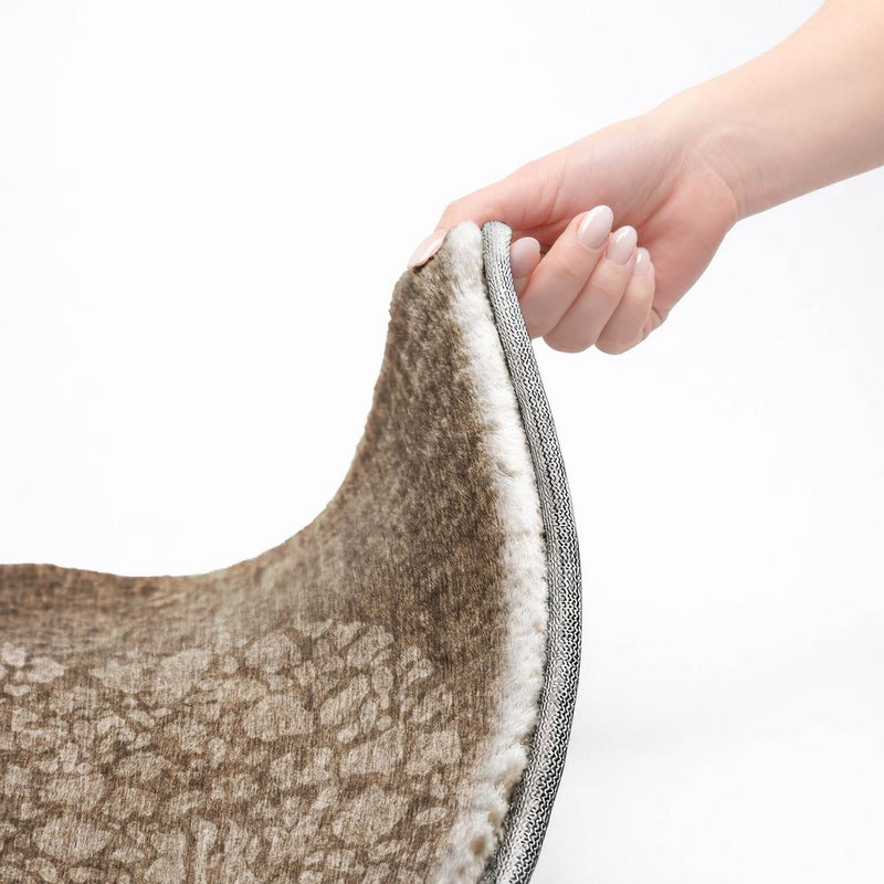 8' X 10' Chocolate And Brown Abstract Shag Washable Area Rug With UV Protection