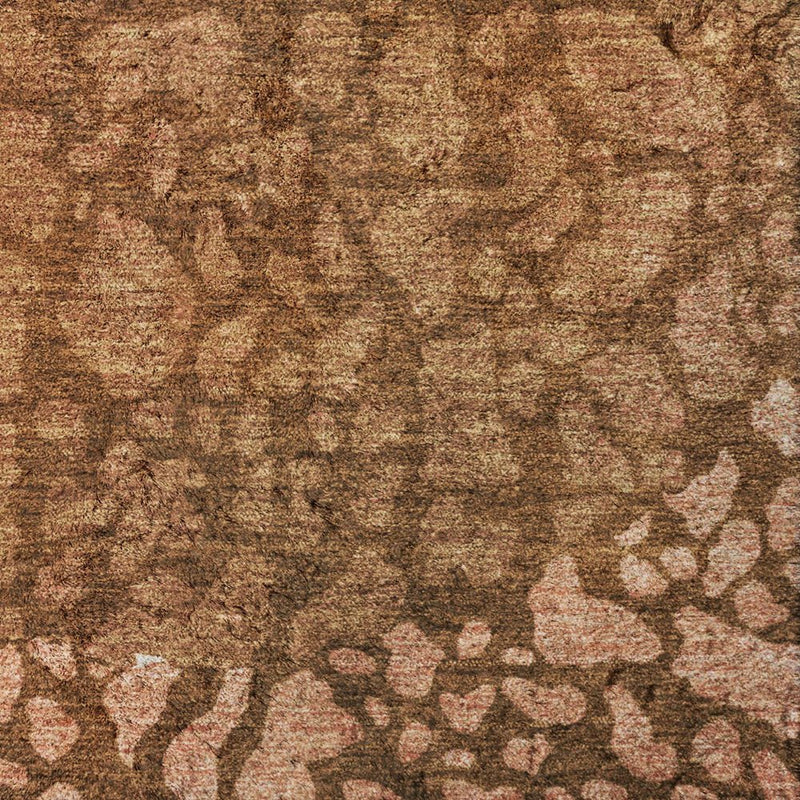3' X 5' Orange And Terra Cotta Abstract Shag Washable Area Rug With UV Protection