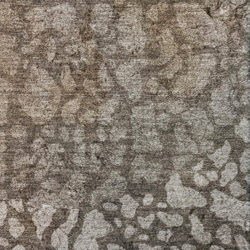 5' X 8' Taupe And Brown Abstract Shag Washable Area Rug With UV Protection