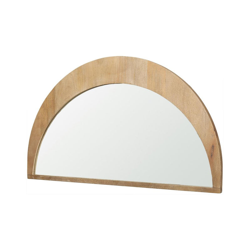 21" X 36" Light Brown Solid Wood Arch Framed Accent Mirror