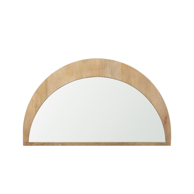 21" X 36" Light Brown Solid Wood Arch Framed Accent Mirror